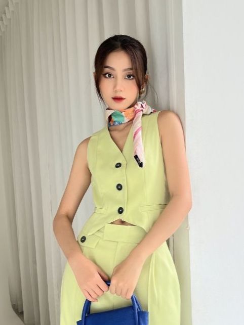 Coco sin - áo gile xanh