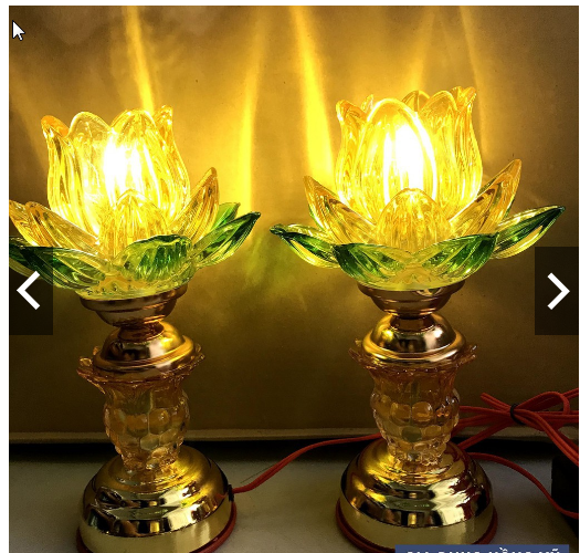 Đôi đèn thờ thủy tinh 3 lớp, đèn thờ cúng cao 20cm