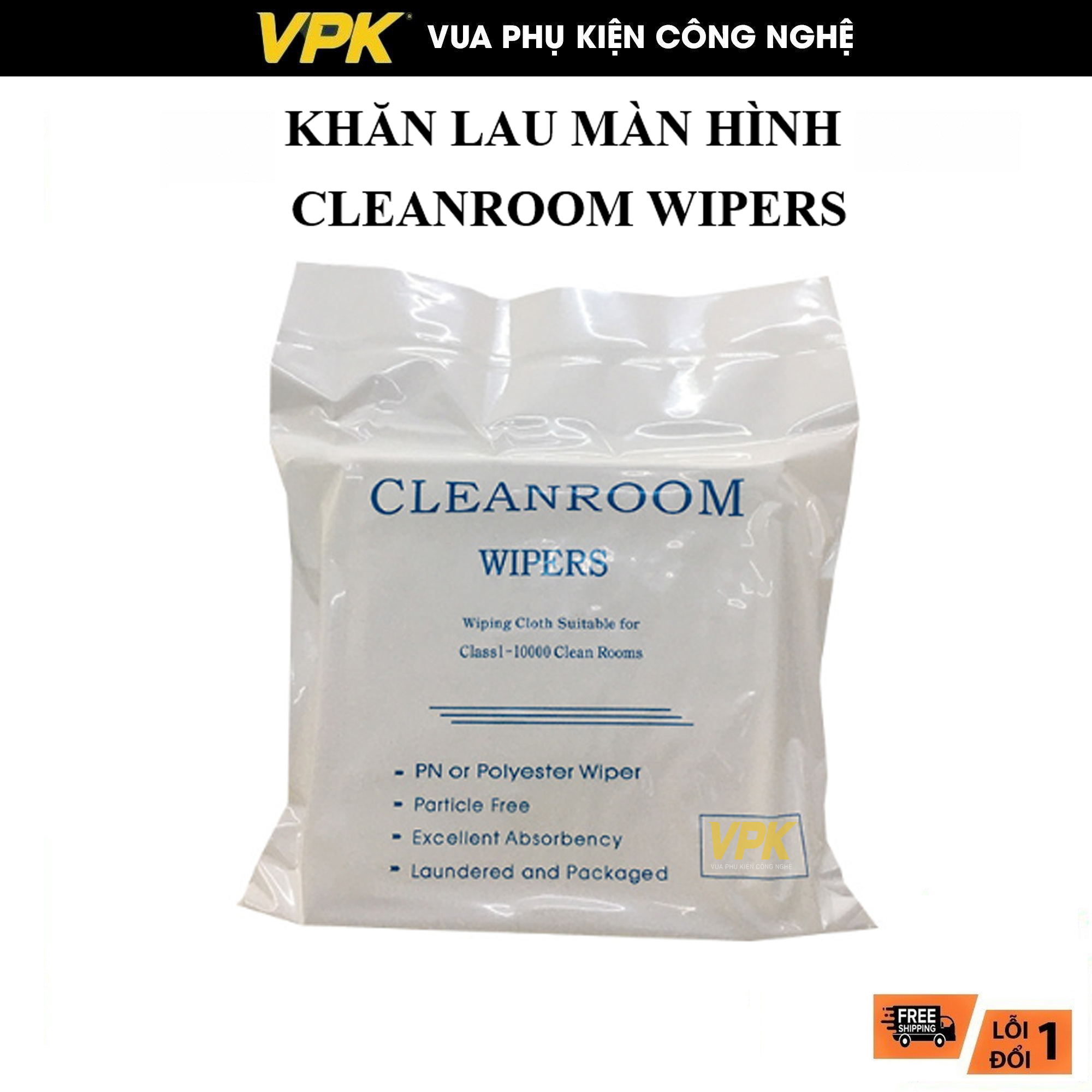 Khăn Lau Màn Hình CLEANROOM WIPERS Cho Điện Thoại, Máy Tính Bảng, Đồng Hồ, Camera Lens, Kính, LCD, Led