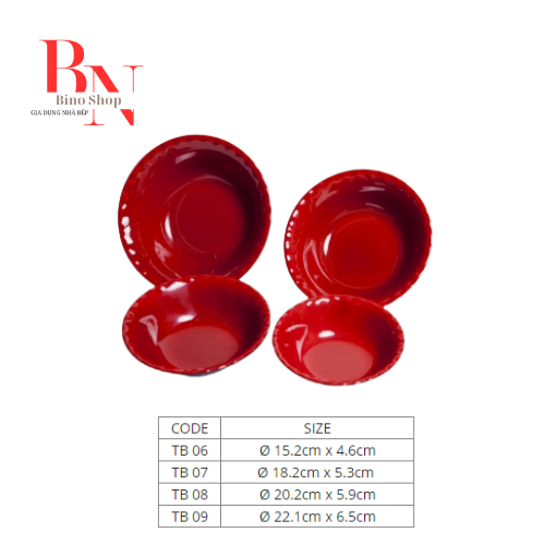 Tô nhựa bèo 2 lớp đỏ đen cao cấp