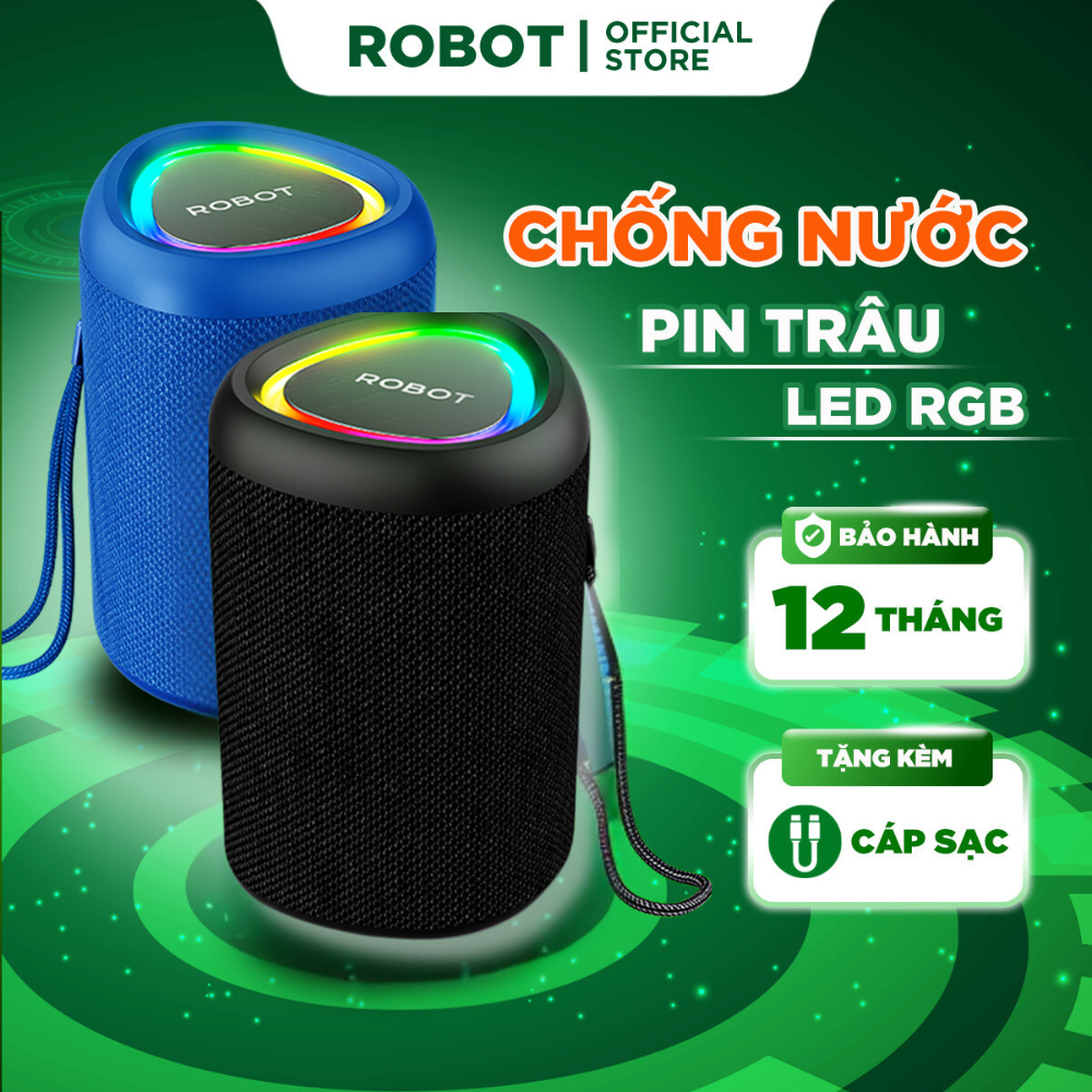 [mẫu mới về]Robot Loa bluetooth Mini công suất 5W, chống nước, đèn Led RGB, hỗ trợ kết nối thẻ nhớ RB120