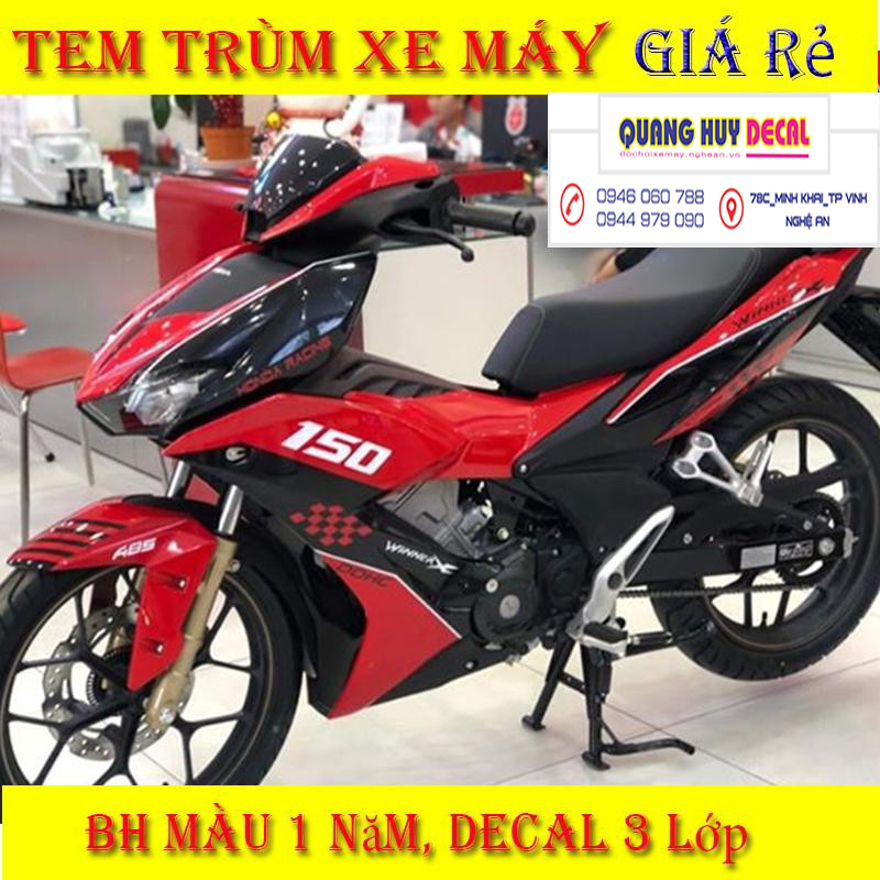 Tem trùm xe Winner X đỏ đen thể thao - Độ dán team trùm decal xe máy Winner X đỏ đen thể thao - Team trùm decal xe máy Winner X rẻ đẹp và chất