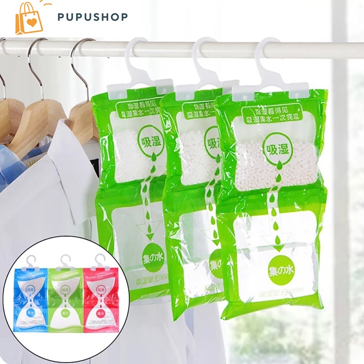 Pupushop Combo 3 Túi Hút Ẩm Phòng Ngủ Tủ Quần Áo Tủ Gia Dụng Tủ Đồ Điện Tử Trọng Lượng Mỗi Túi 105gr