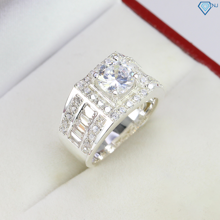 Nhẫn bạc nam thật đính đá cá tính NNA0267 - Trang Sức TNJ