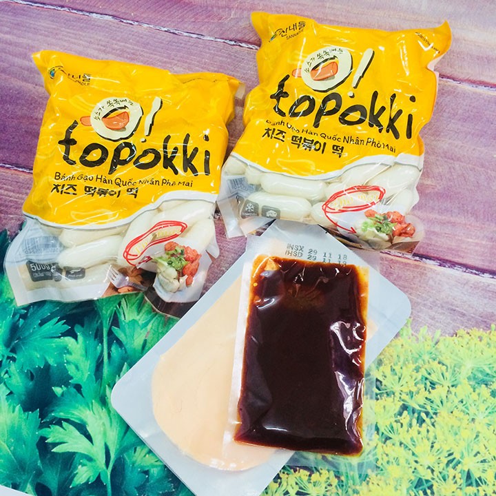 Combo 1kg tobokki nhân phô mai kèm 100g sốt kèm 100g bột Phô mai_Monhi_Food