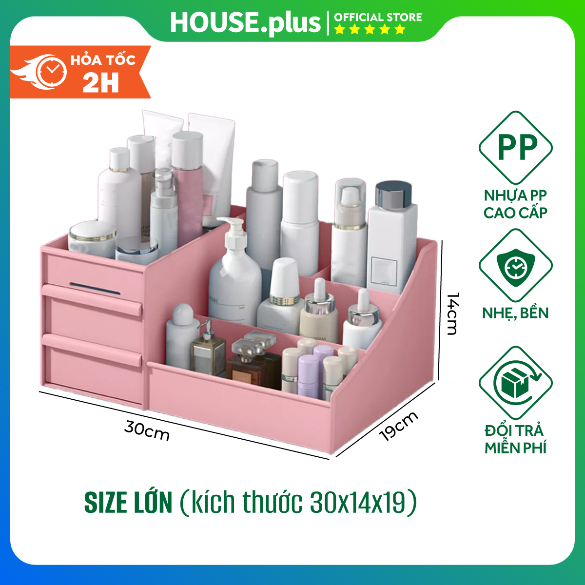 Kệ Đựng Mỹ Phẩm 3 Tầng 2 Ngăn Kéo Để Bàn, Khay Mĩ Phẩm Bằng Nhựa Cao Cấp, Hộp Đựng Đồ Trang Điểm Giúp Tiết Kiệm Không Gian Và Gọn Gàng