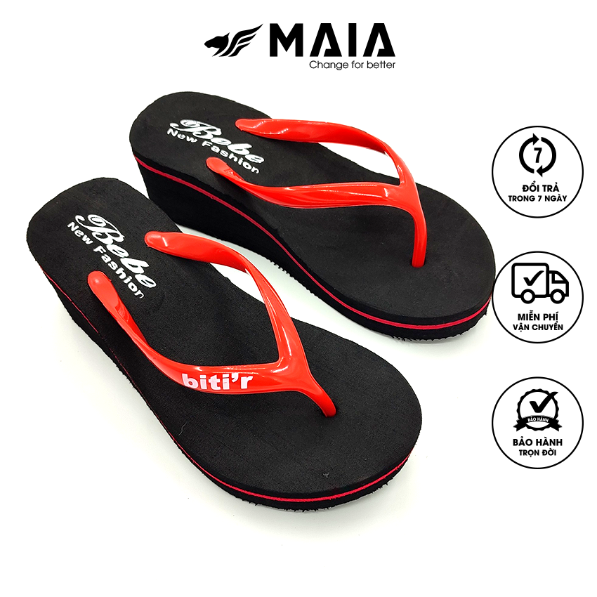 Dép nữ kẹp xỏ ngón Maia - quai cao su - đế xuồng cao 5 phân siêu bền - đi nhẹ êm thoáng giá rẻ MA6021