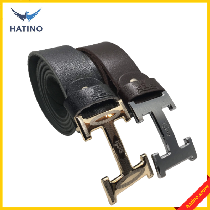 Thắt Lưng nam, Dây Nịt nam mặt khóa chữ H kim loại đúc, dây da bò nguyên miếng mạnh mẽ, chắc chắn, nam tính