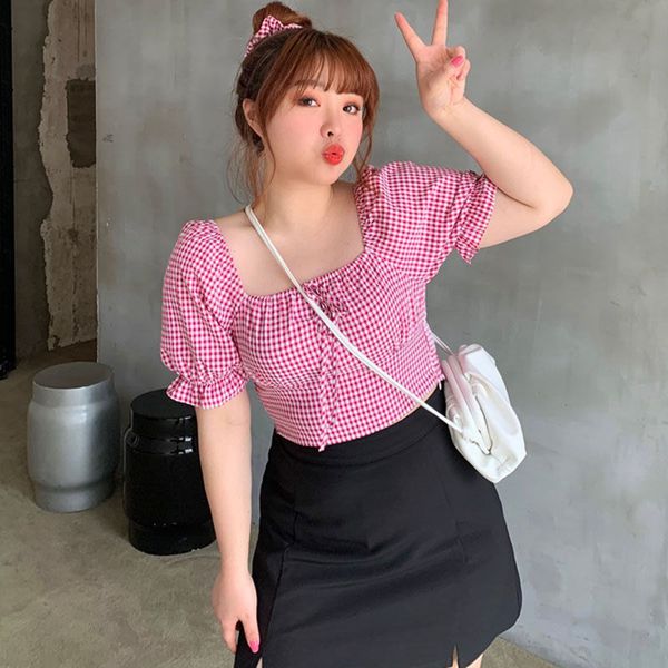 Áo croptop cổ vuông tay bồng - abeo228
