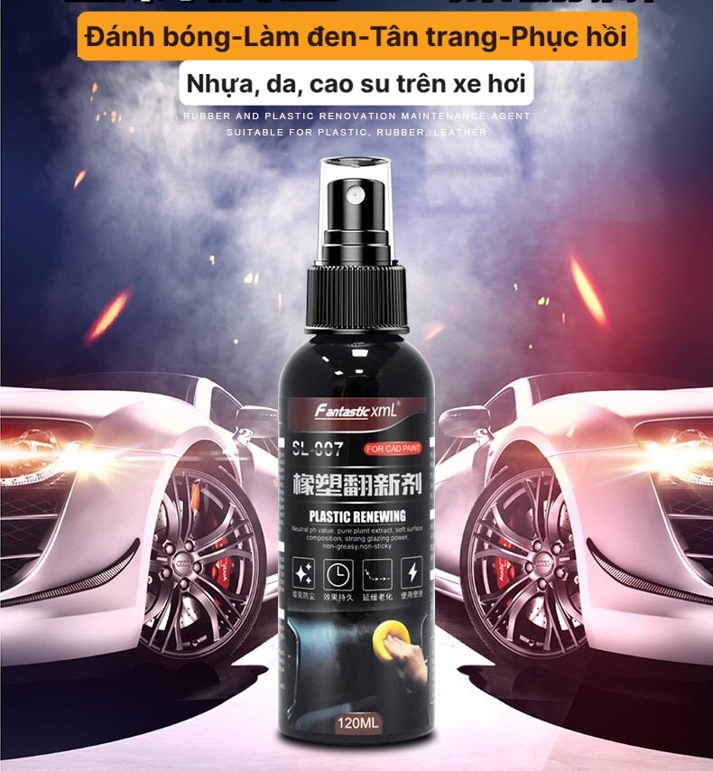 [HÀNG CHÍNH HÃNG] Dung Dịch Bảo Dưỡng, Làm Bóng Và Đen Nhựa Nhám, Ghế Da, Lốp Xe Hiệu Quả Trong 3 Tháng