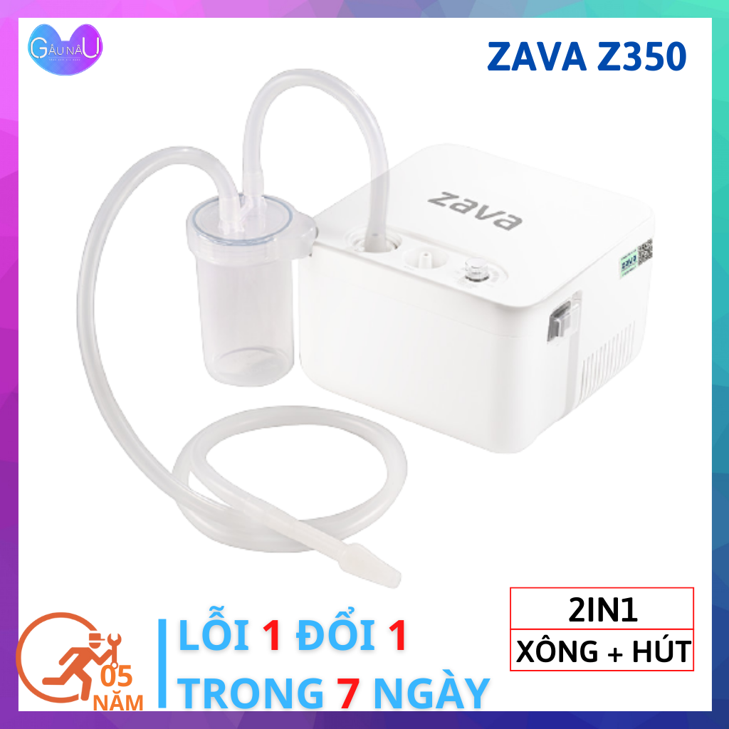 Máy Hút Dịch Mũi Và Xông Khí Dung Trẻ Em ZAVA Z350 - Có Điều Chỉnh Lực Hút ( BẢO HÀNH 5 NĂM ) Phù Hợp Cho Cả Gia Đình - CHÍNH HÃNG CÔNG TY VIỆT NHẬT - Máy Xông Mũi Họng Và Hút Dịch Mũi Bản Cải Tiến 2 Trong 1