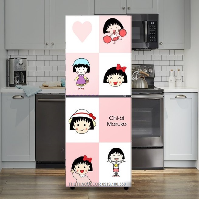 Decal dán tủ lạnh chibi maruko - thuthaodecor