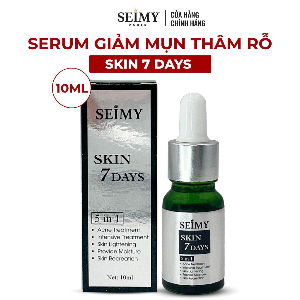 SEIMY SKIN 7 DAYS ( Lọ 10ml ) . Seimy Skin 7days 5in1 Giảm Mụn Thâm Rỗ Serum 10ml- XinhSpa