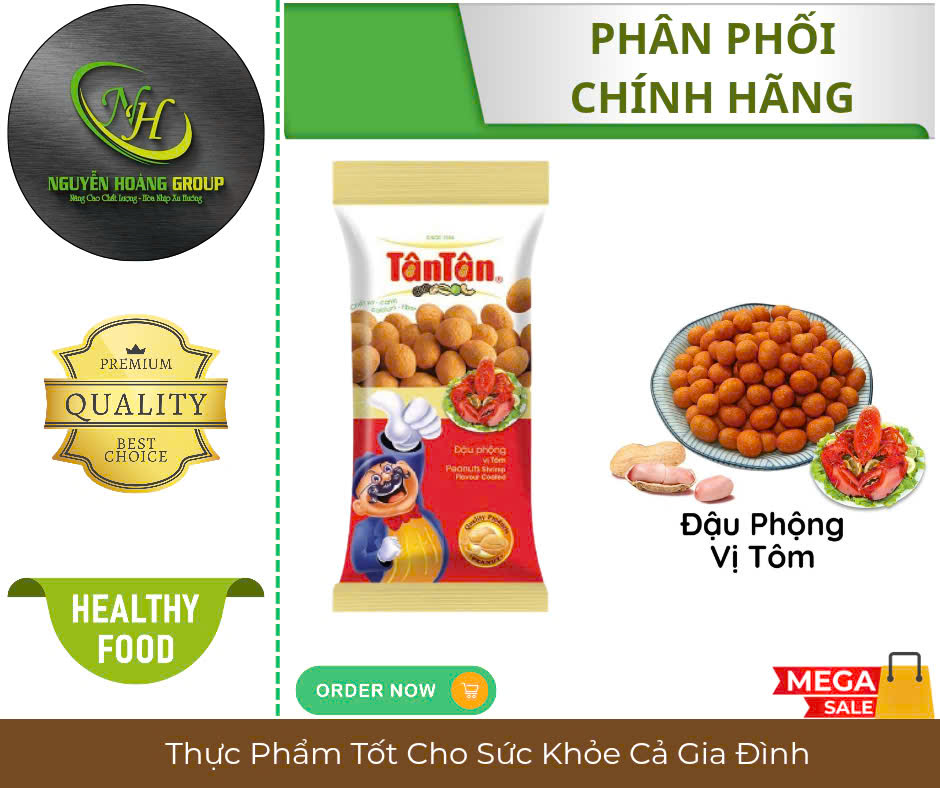 COMBO 10 GÓI - Đậu Phộng Tân Tân VỊ TÔM  gói 24gr