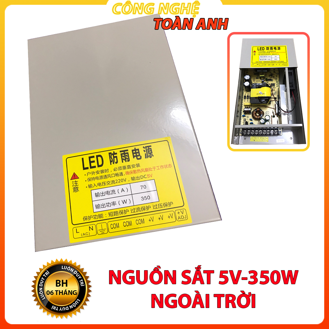Nguồn 5V 70A (350W) Sắt Tem Vàng Công suất Đủ ngoài trời