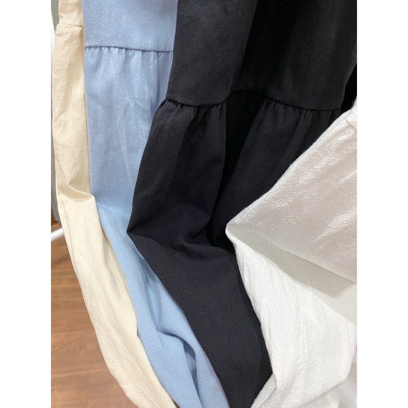 Váy 2 dây buộc nơ vai. Váy hai dây babydoll 2 tầng.
