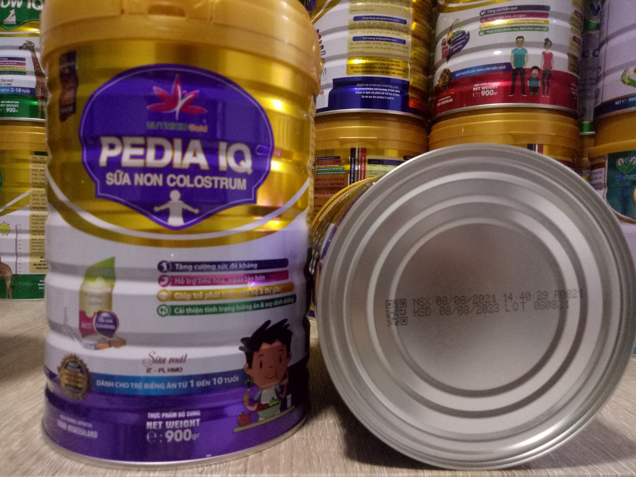 Sữa tăng cân cho trẻ biếng ăn, suy dinh dưỡng Nutrikidgold Pedia IQ lon 900g - Ngừa táo bón cho trẻ