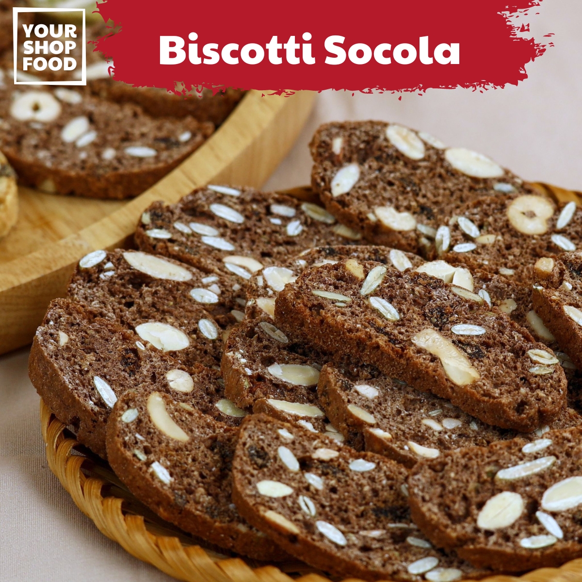 Bánh Ăn Kiêng Biscotti Socola YourshopFood, ăn vặt giảm cân