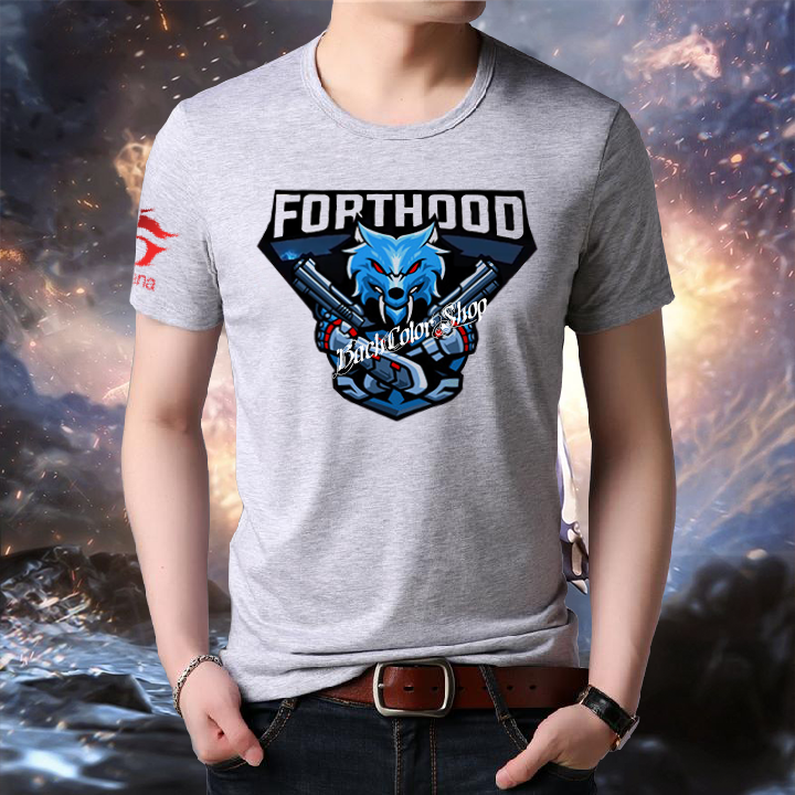 Áo thun free fire forth hood màu xám