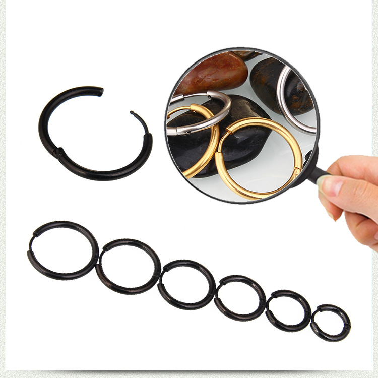 Set 2 Bông Tai Nam Inox Khoen Tròn Cực Chất (2 chiếc)