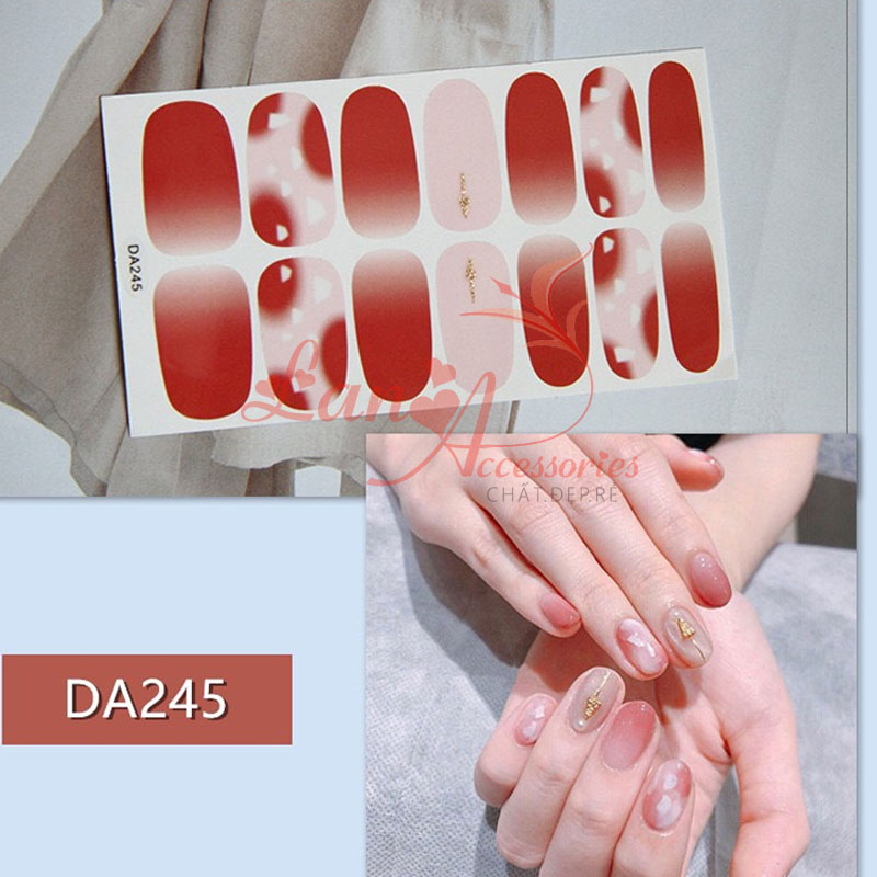 Bộ nail sticker 14 miếng dán móng tay 3D DA241-DA260 dễ thương chống nước