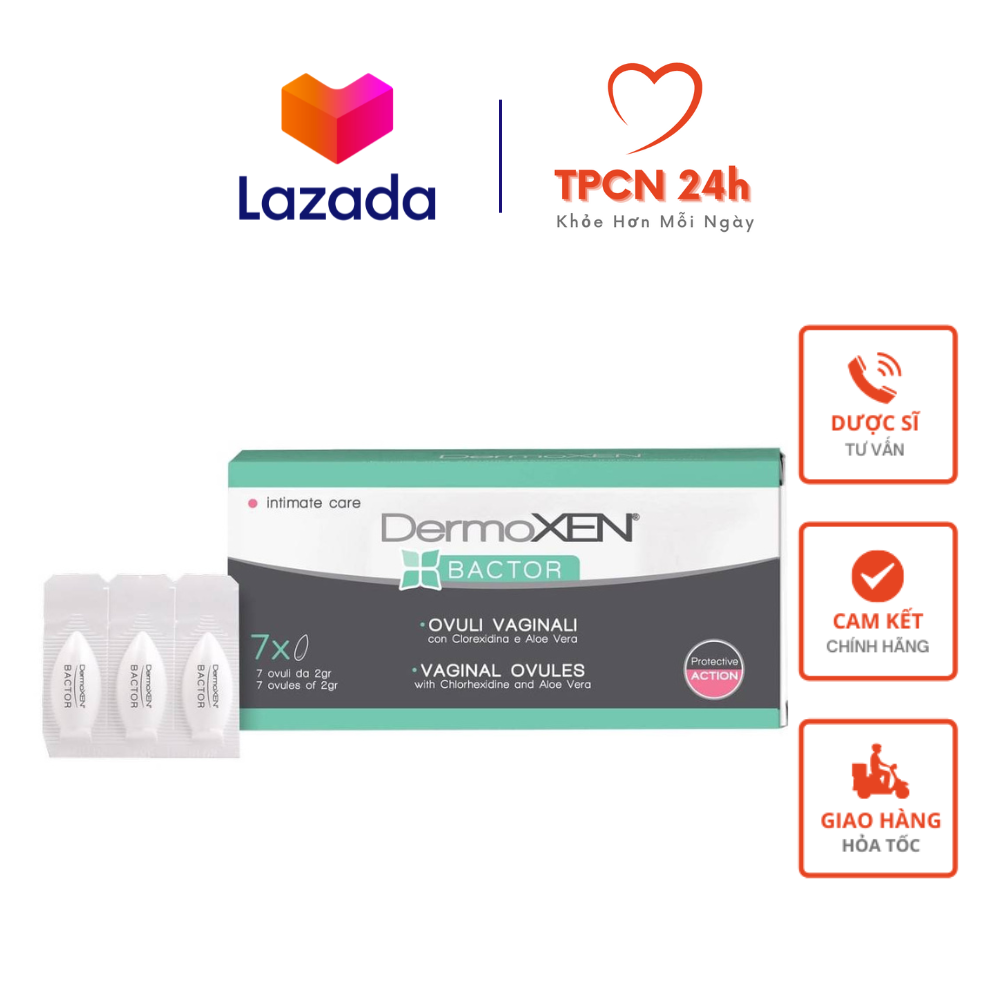 Dermoxen Bactor- Viên đặt hỗ trợ điều trị viêm nhiễm âm đạo nhập khẩu Ý