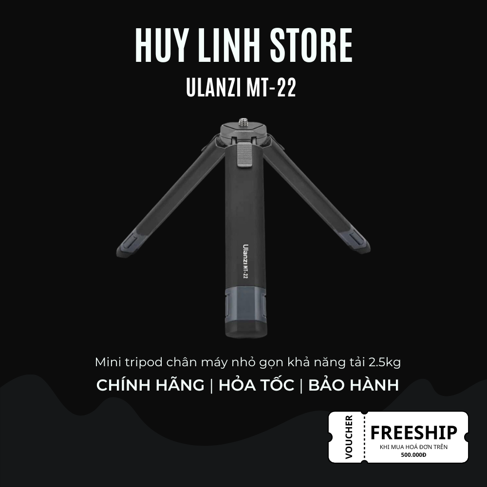 Ulanzi MT-22 Chân tripod mini hợp kim nhôm tải trọng 2.5k dành cho máy ảnh mirrorless chính hãng
