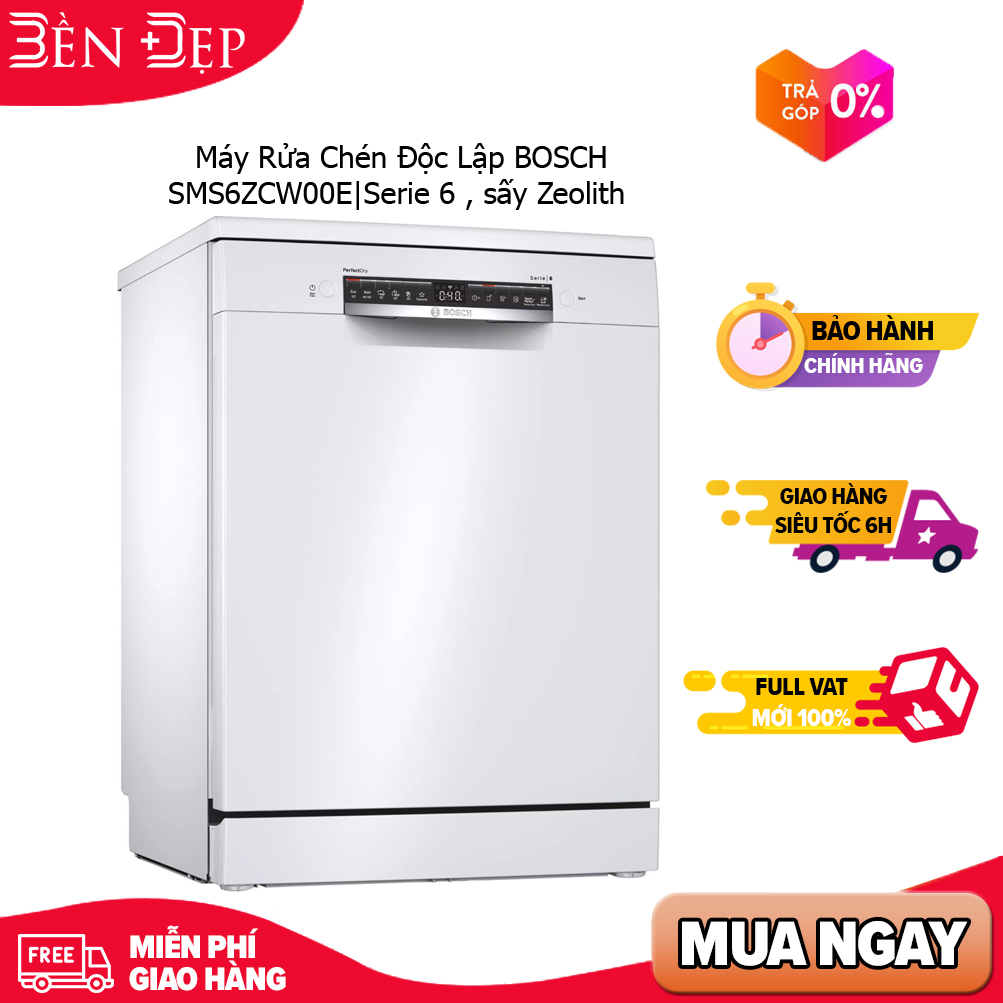 Máy rửa chén độc lập bosch sms6zcw00eserie 6 , sấy zeolith