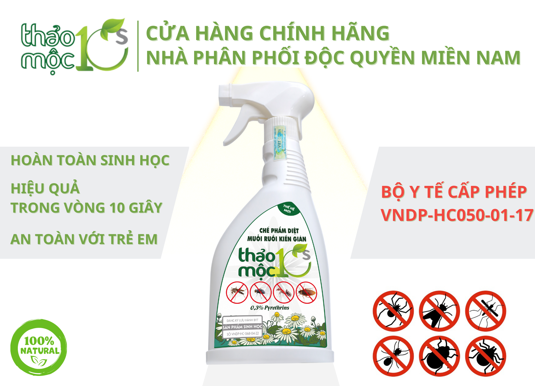 Bình Xịt Diệt Ruồi Muỗi Kiến Ba Khoang Gián Mối Thảo Mộc 10s 100% Sinh Học Chai 500ml An Toàn Cho Trẻ Em Hiệu Quả Cao