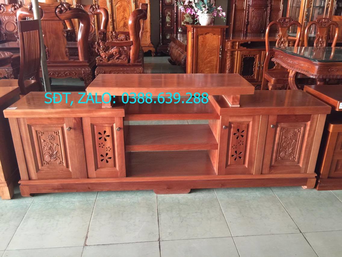 KỆ TIVI XOAN ĐÀO KIỂU MÂM ,tủ để tivi bằng gỗ , kệ trang trí phòng khách .