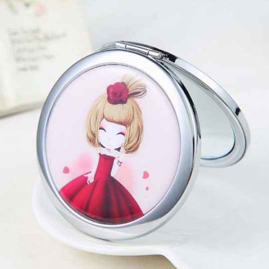 Gương mini hai mặt bỏ túi hình tròn xinh xắn