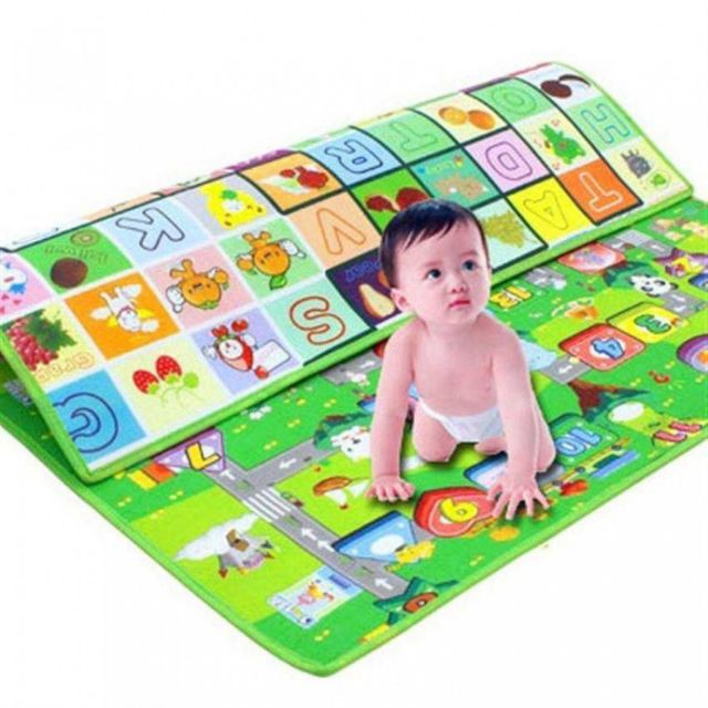 Thảm xốp 2 mặt MABOSHI có hình loại dày,đẹp cho bé tập bò kèm túi 1m8-2m2
