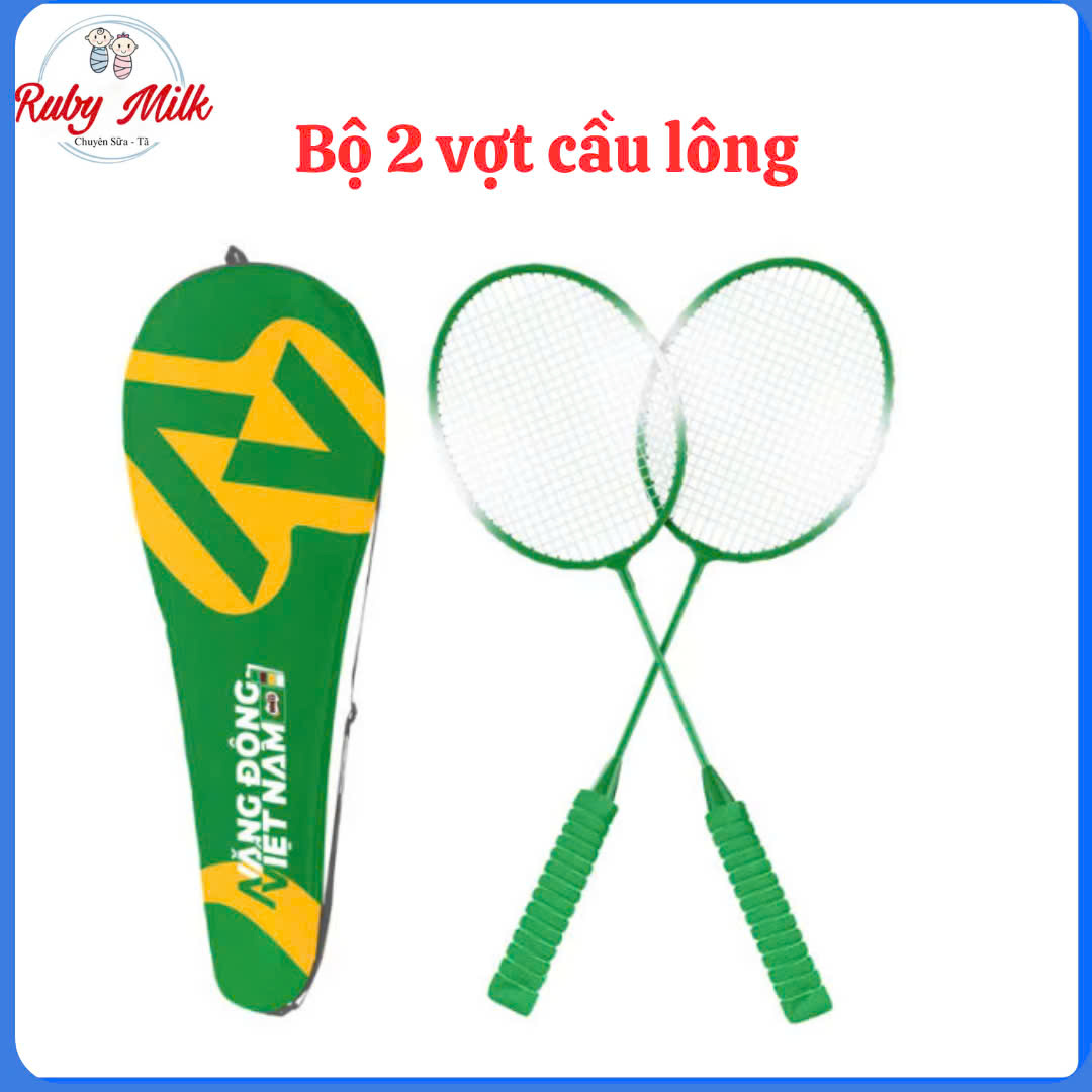  Bộ Vợt Cầu Lông 2 Chiếc - Hàng Khuyến Mãi Milo  không kèm trái cầu  
