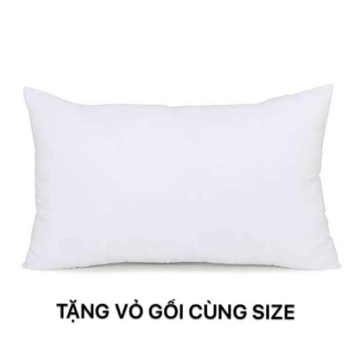 Combo 02 ruột gối hơi 50x70 + vỏ gối cotton polly