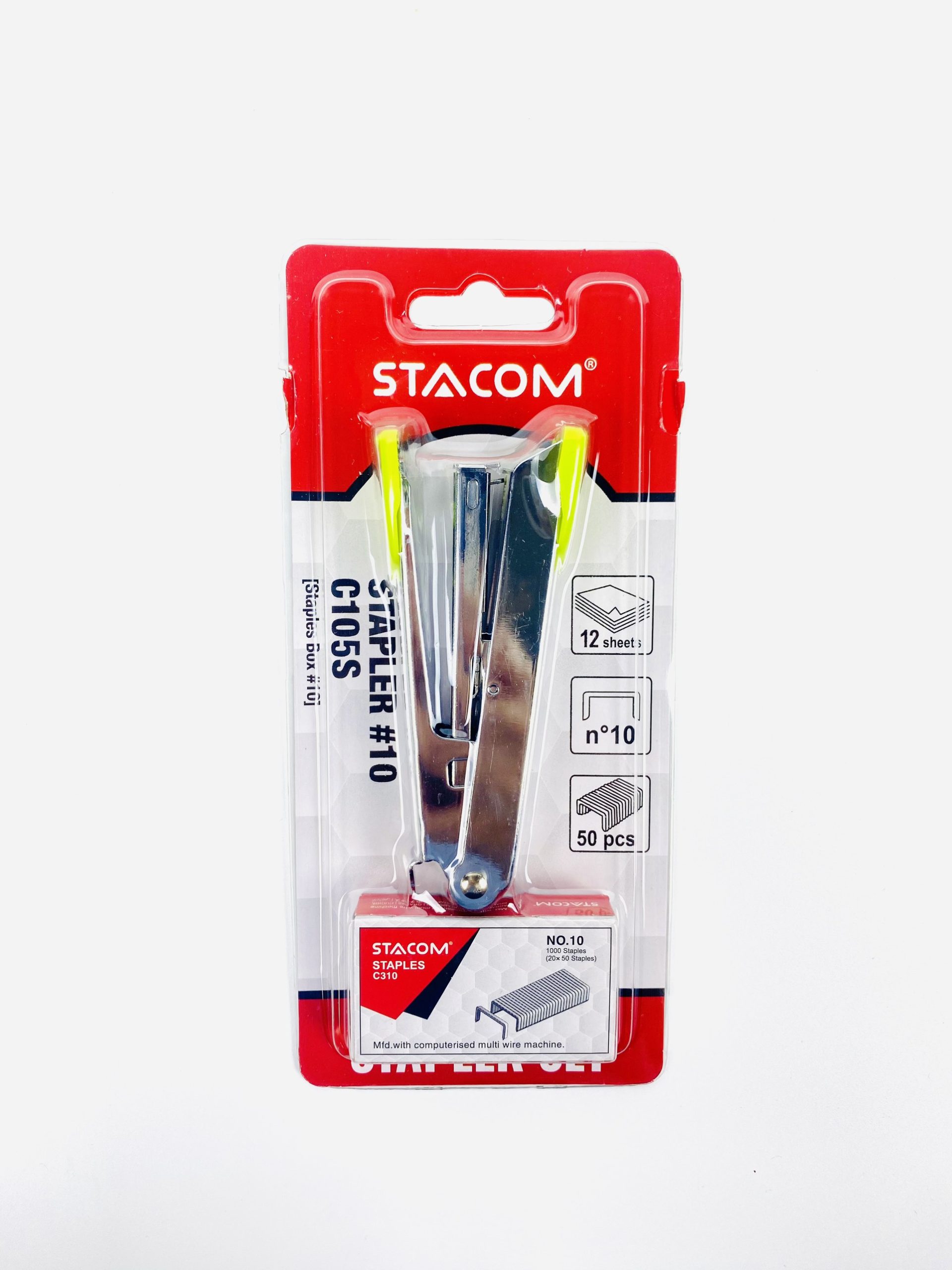 Bấm kim học sinh văn phòng stacom - sử dụng kim số 10, có thể bấm tối đa 16 tờ - kiểu dáng đơn giản, chất lượng ưu việt - c105s