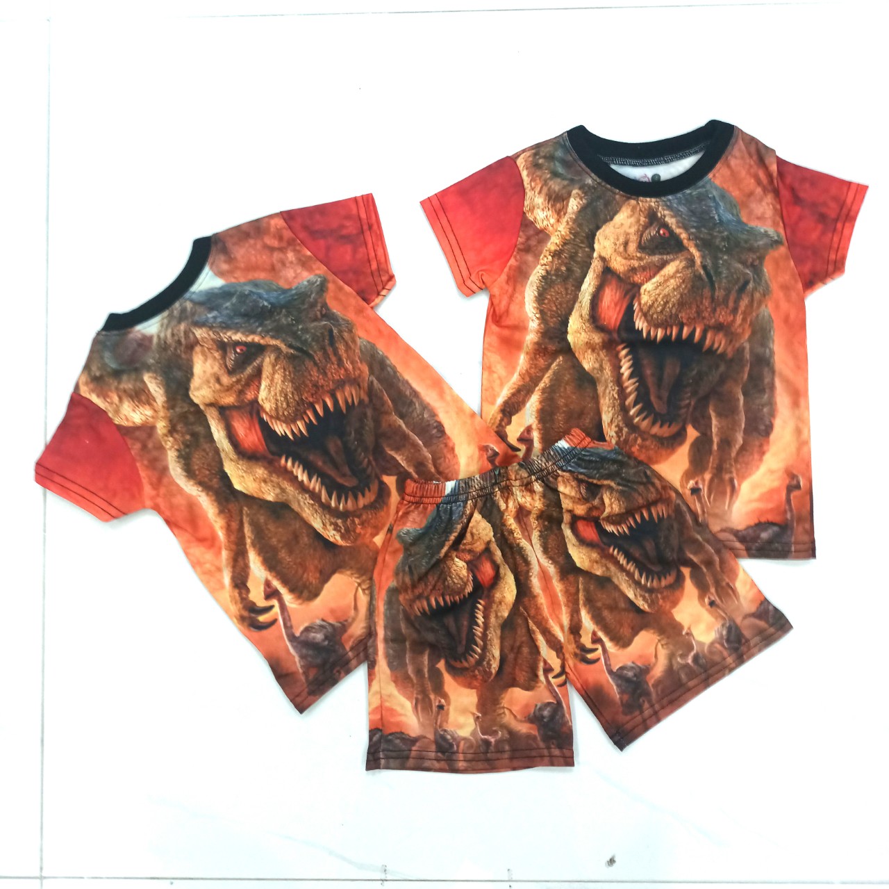 [HCMC] sharp 3D print T-rex dinosaur pattern cool outfit for baby! - 5