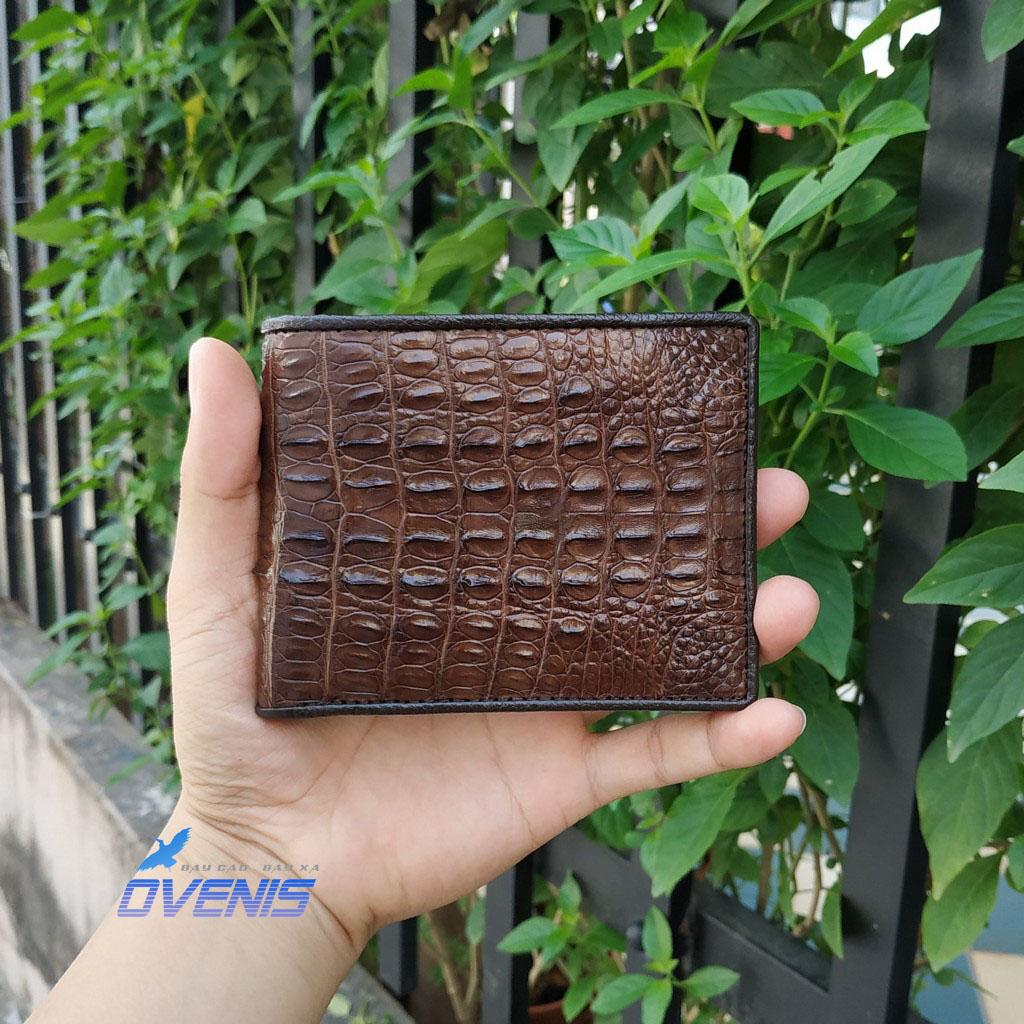 [FREE SHIP] VÍ DA CÁ SẤU THẬT 2 MẶT CAO CẤP. GAI LƯNG CÁ SẤU NHỎ SIÊU ĐẸP!