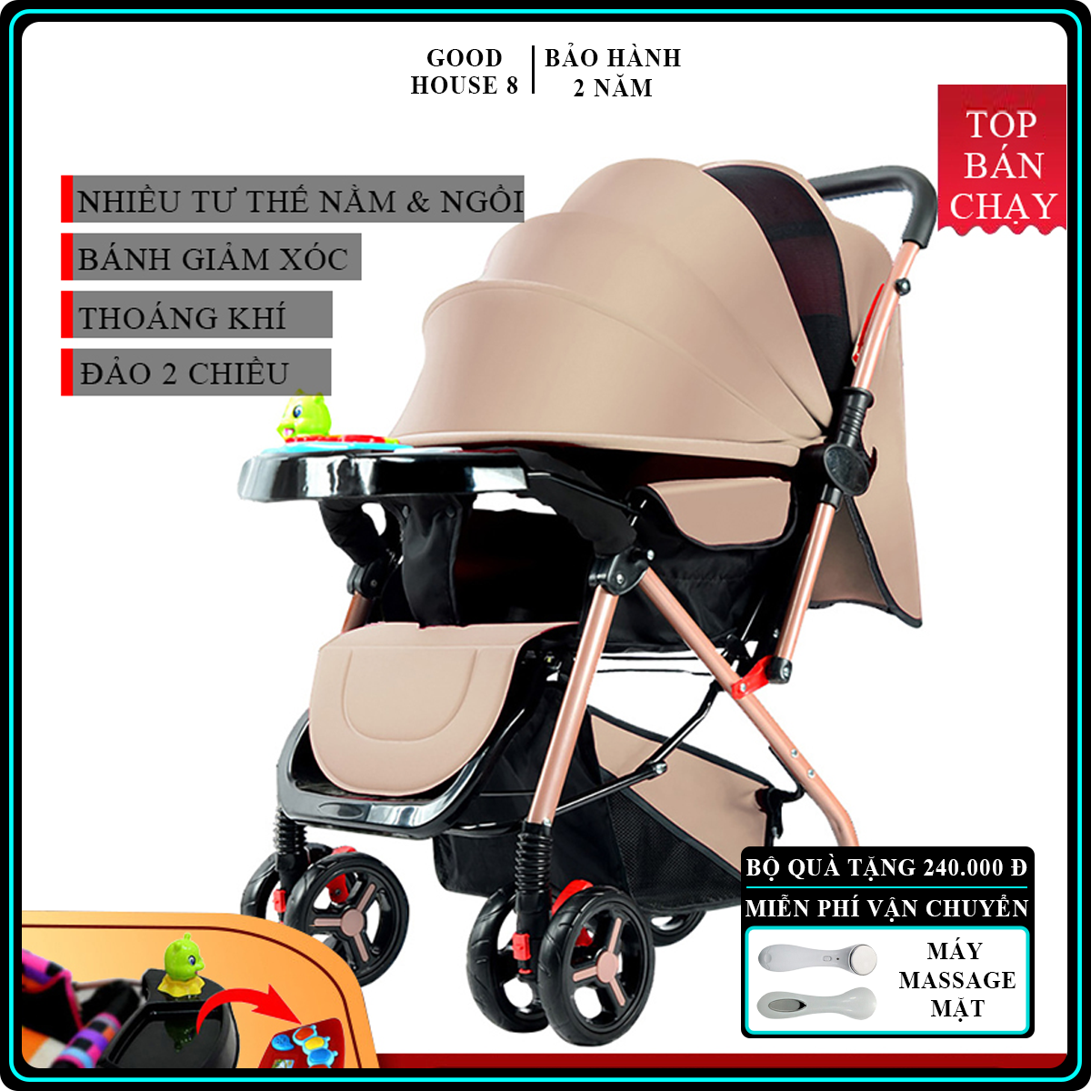 Xe nôi gấp gọn cho bé, Xe đẩy dành cho trẻ sơ sinh, Xe đẩy 2 chiều-Xe đẩy cho bé công nghệ Nhật Bản. Bảo hành 2 năm, lỗi đổi mới trong vòng 7 ngày.