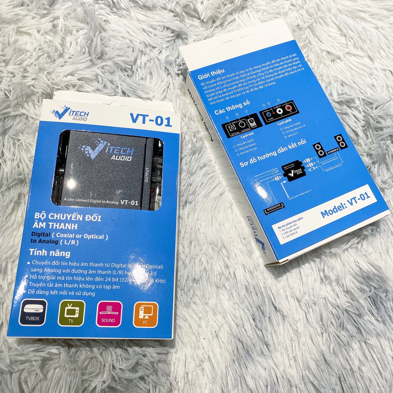 Bộ chuyển đổi âm thanh VITECH VT01 Optical ra Audio Có cổng ra 3.5