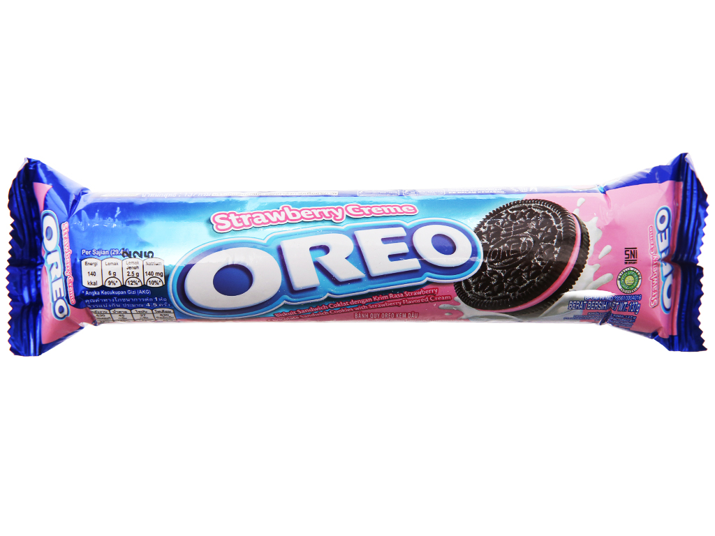 Bánh quy Oreo kem dâu gói 133g