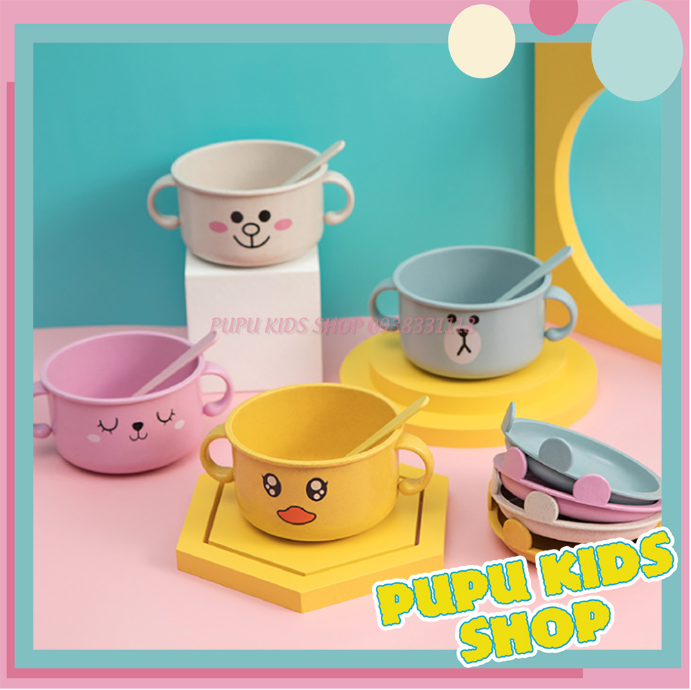 Bát ăn dặm lúa mạch hình thú dễ thương pupu kids shop