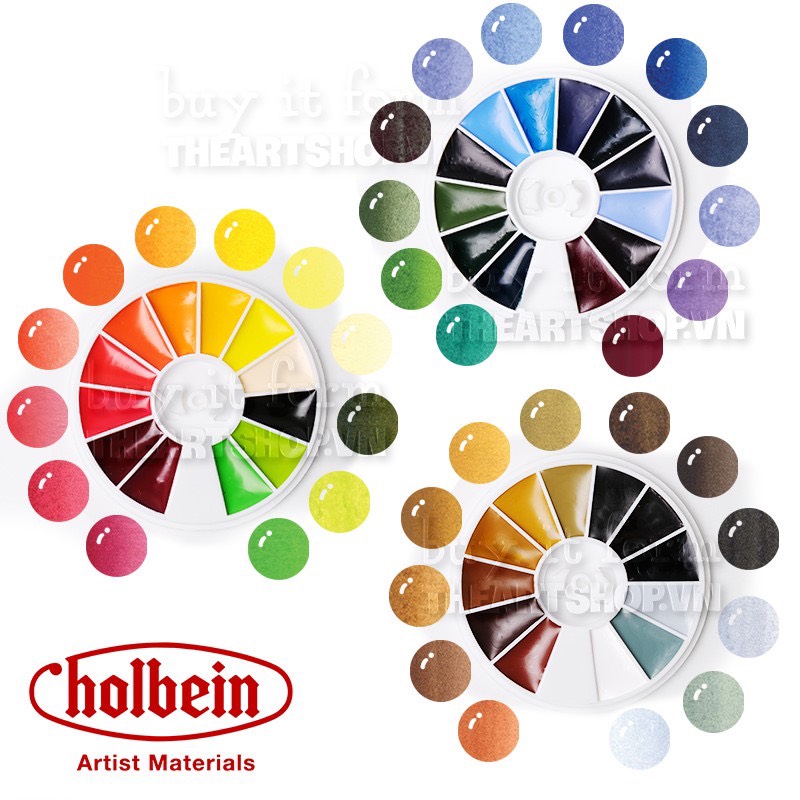 Theartshop bộ pocket holbein hwc màu nước 36 màu - holbein hwc pocket watercolor 0,6ml