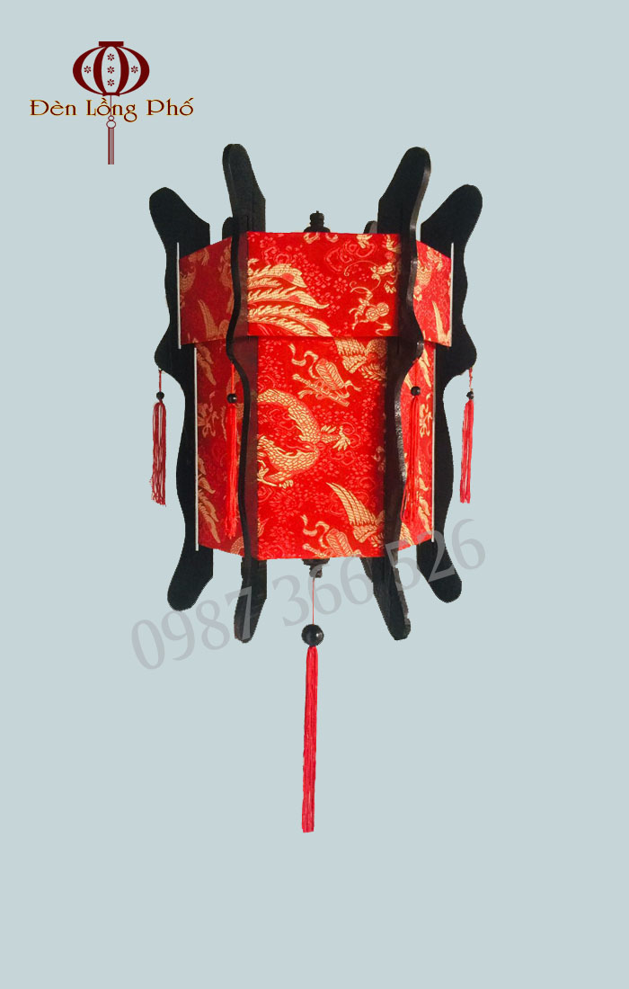 Đèn lồng lục giác vải gấm rông - size 50 cm