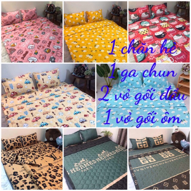 Trọn bộ 5 món chăn ga gối hè trần bông 3 lớp cotton poly cam kết hàng đúng mô tả chất lượng đảm bảo đa dạng mẫu mã và kích cỡ