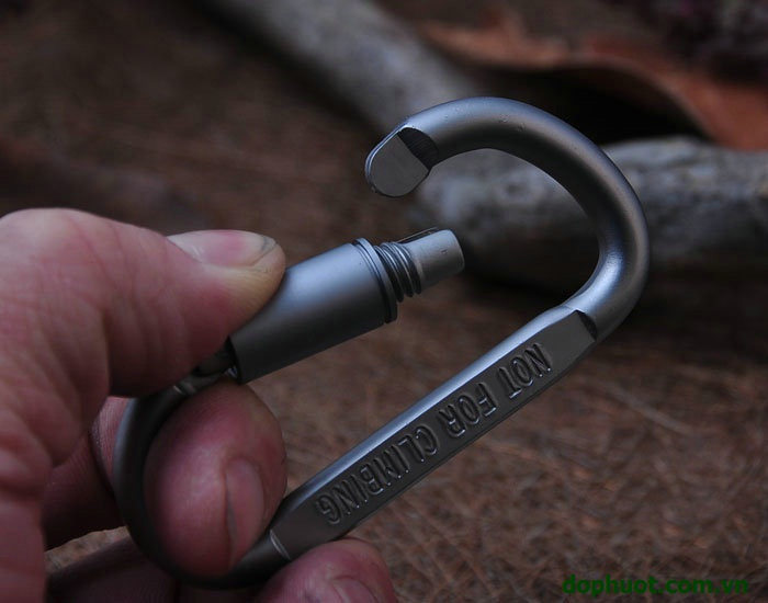 [HCM]Móc Đa Năng Móc Khóa Nhôm Đi Phượt Carabiner Chữ D Khoá Xoay 8cm(combo 2 móc)