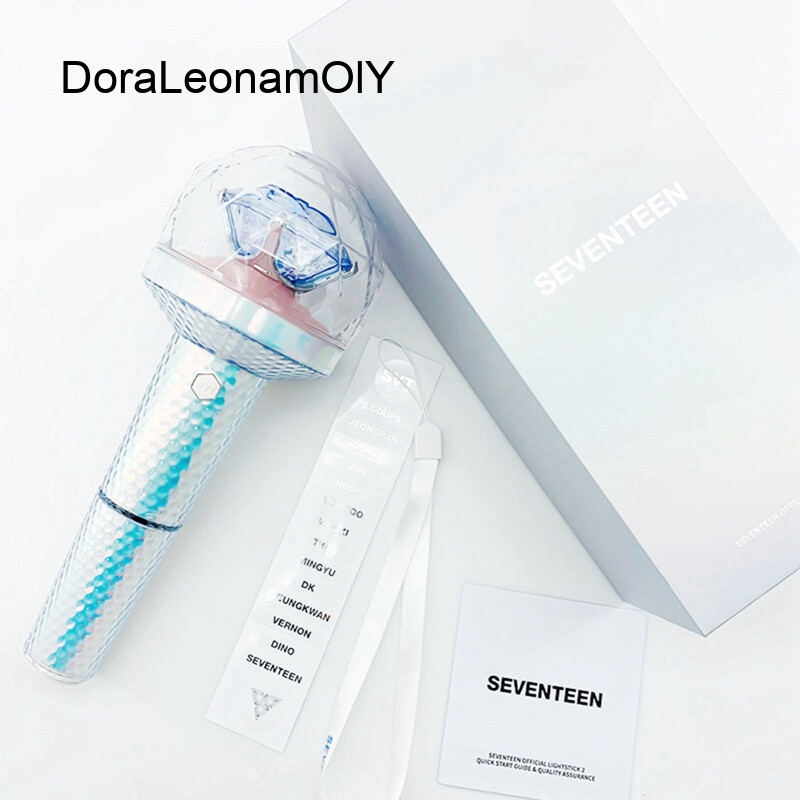 Kpop seventeen lightstick bộ sưu tập buổi hòa nhạc ver.2 cập nhật lightstick đèn led đổi màu ứng dụng quà tặng cho người hâm mộ
