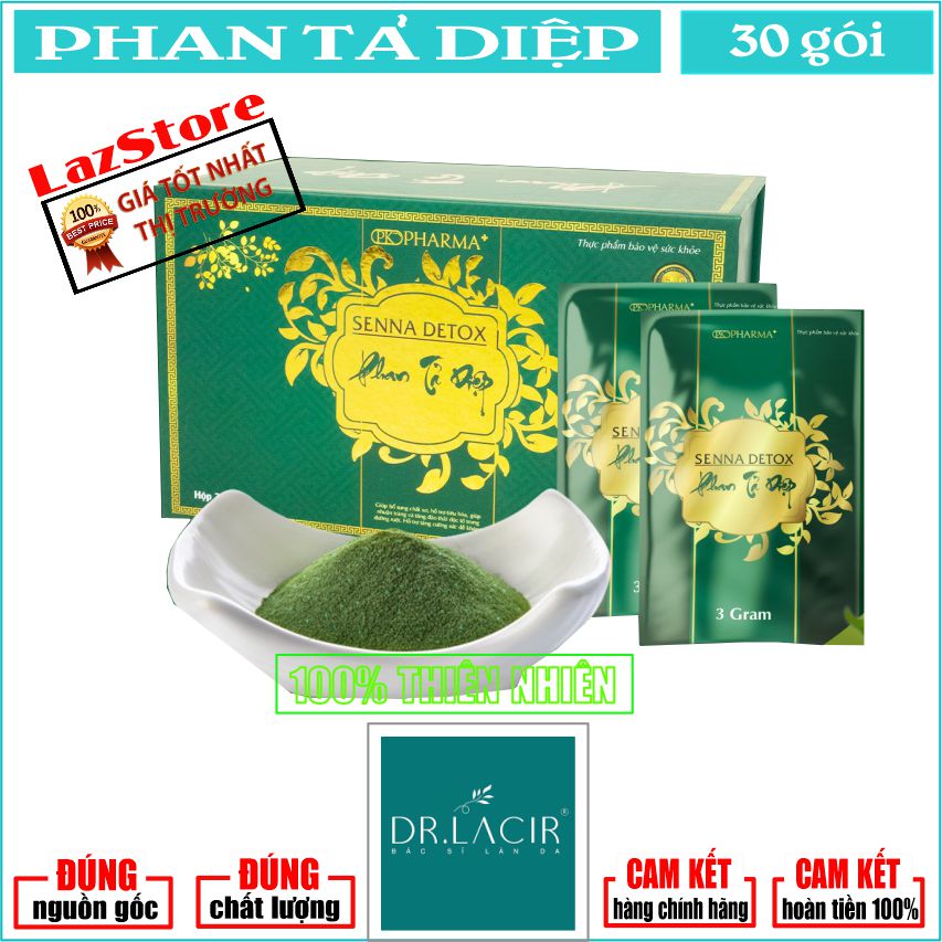LAZSTORE [Freeship Combo:Senna detox Phan tả diệp + Trà gạo lứt] thanh nhiệt, giải độc DrLacir DL15 bổ sung chất sơ, thải độc ruột, làm đẹp da chiết xuất từ lá phan tả diệp, cần tây, quả lựu... || DR LACIR KHUYẾN MÃI GIÁ GỐC