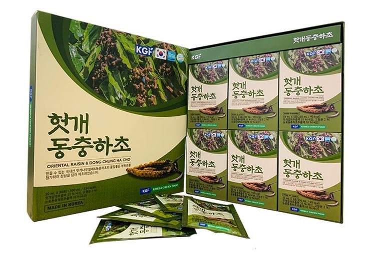 Nước Giải Độc Gan - Mát Gan Đông Trùng KGF Hàn Quốc 50ml x 30gói