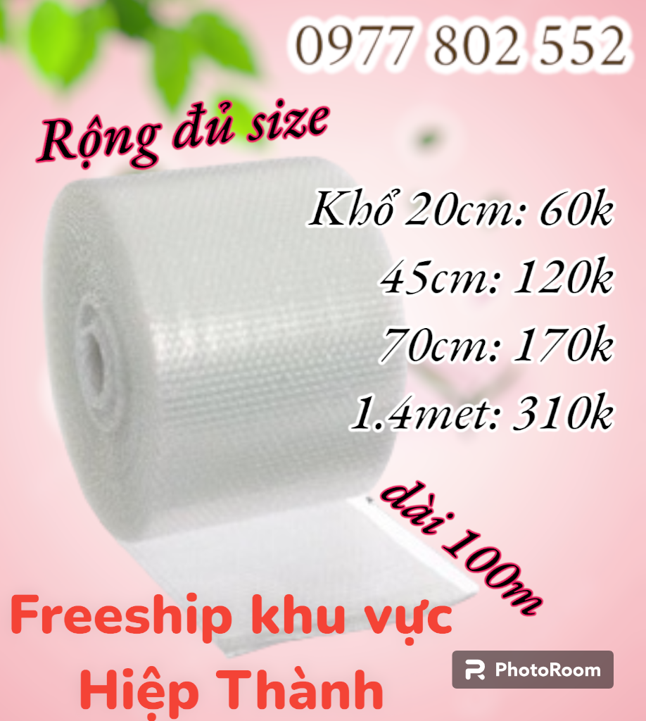 Cuộn bóng khí 20cm/28cm/35cm/40cm/45cm/50cm/60cm/70cm/80cm/1m x100m - xốp hơi xốp nổ gói hàng