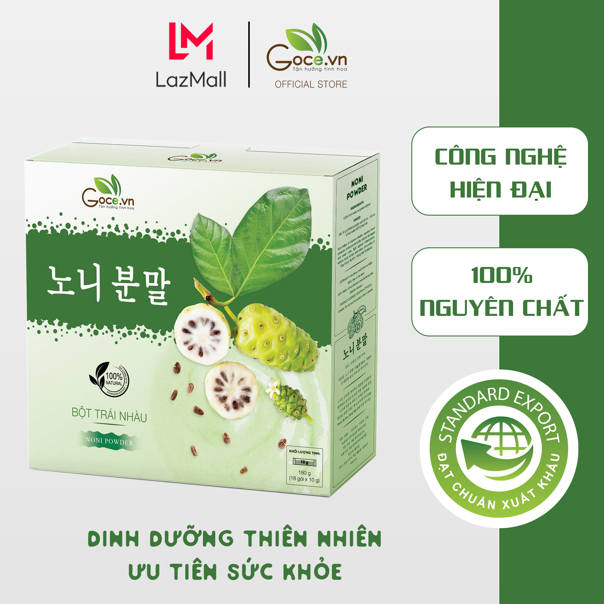 Bột trái nhàu nguyên chất Goce - 180g (18 gói x 10g)